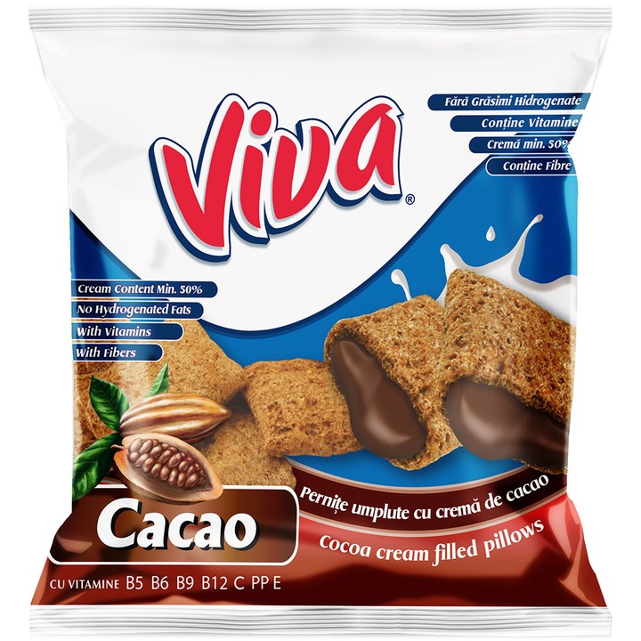 Pernite umplute cu crema de cacao 200g Viva