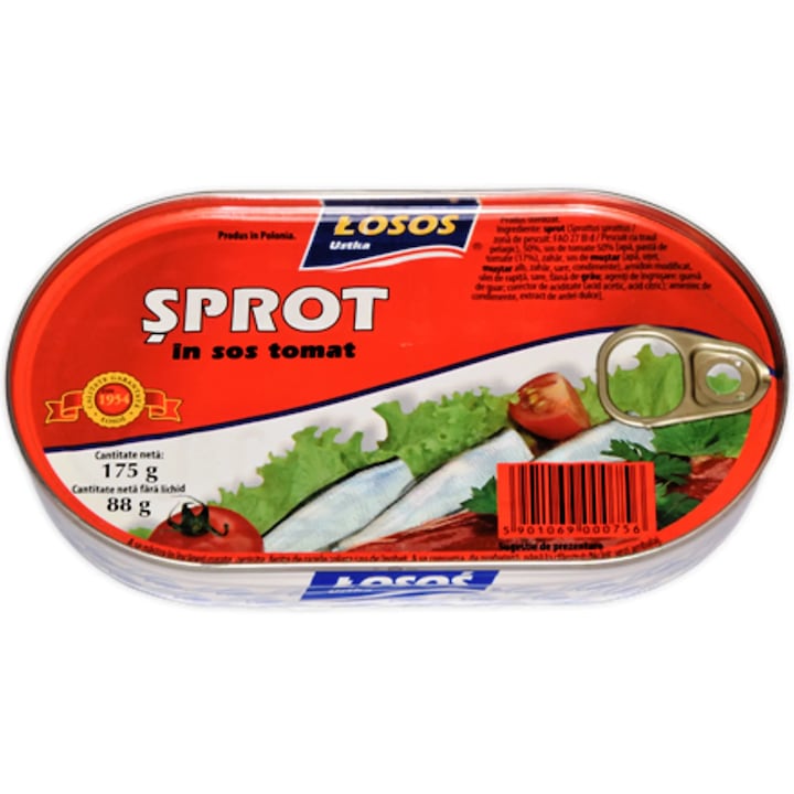 Conserva Sprot in sos tomat, 175gr, Losos Ustka