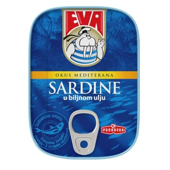 Sardine in ulei vegetal EVA, 115g Sardine in ulei vegetal EVA, 115g