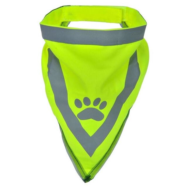 Zgarda cu guler pentru caini, Felis, Poliester, Velcro, 18x24 cm, Galben neon/Gri