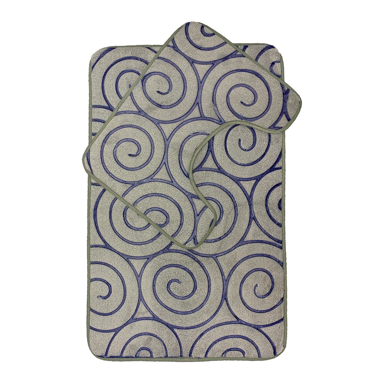 Set 2 covorase baie spuma cu memorie 50x80 Spiral gri