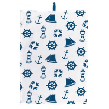 Servet bucatarie Sea Club, imprimeu marin, bumbac, 50x70cm Servet bucatarie Sea Club, imprimeu marin, bumbac, 50x70cm