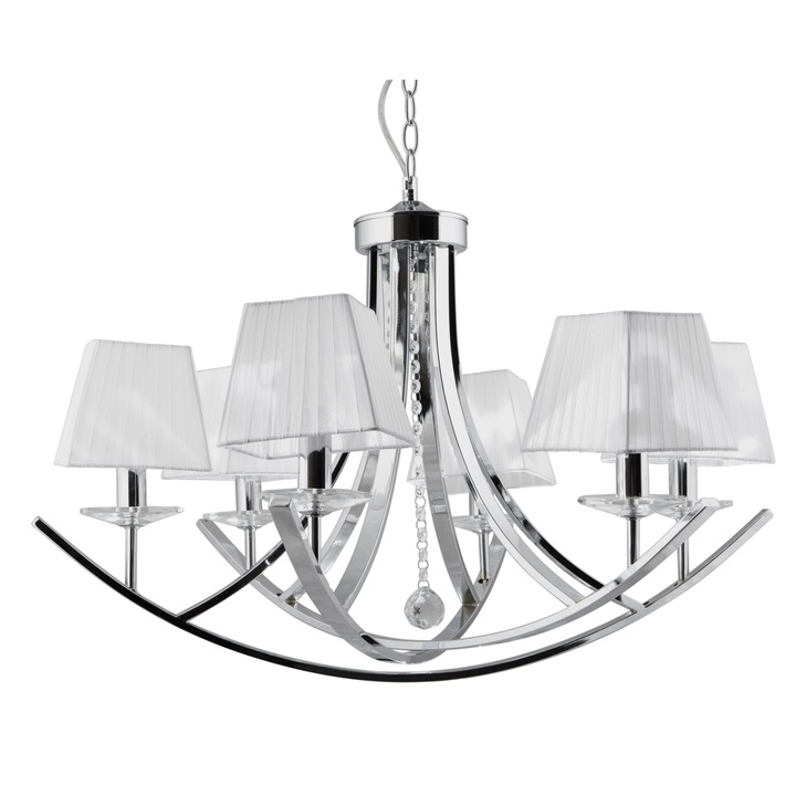 Полилей Candellux Valencia, 6x40W E14,Хром/Бял