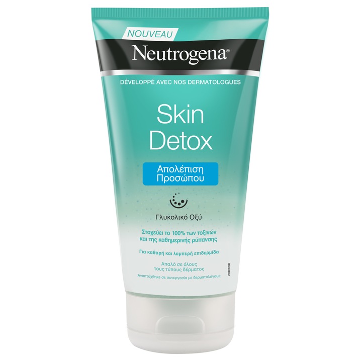Scrub revigorant Neutrogena Skin Detox Cooling Gel pentru toate tipurile de ten, 150 ml
