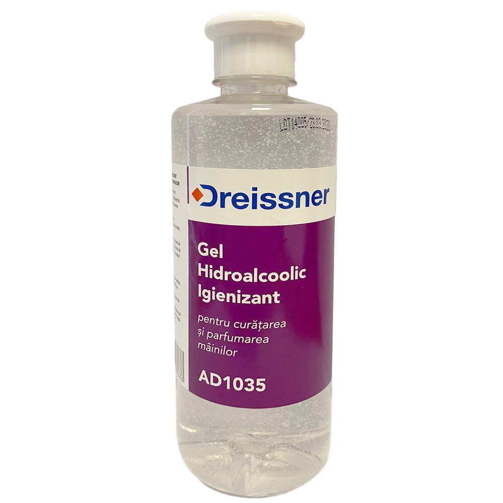 Gel hidroalcoolic igienizant pentru maini, Dreissner, 500 ml