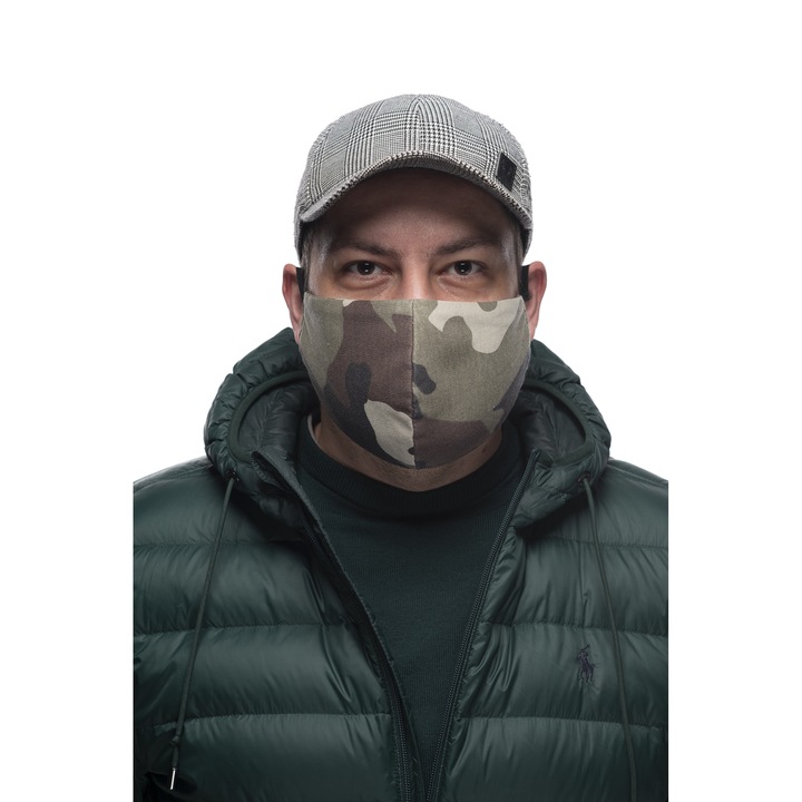 Предпазна маска за многократна употреба за лице Ekotex, камуфлаж