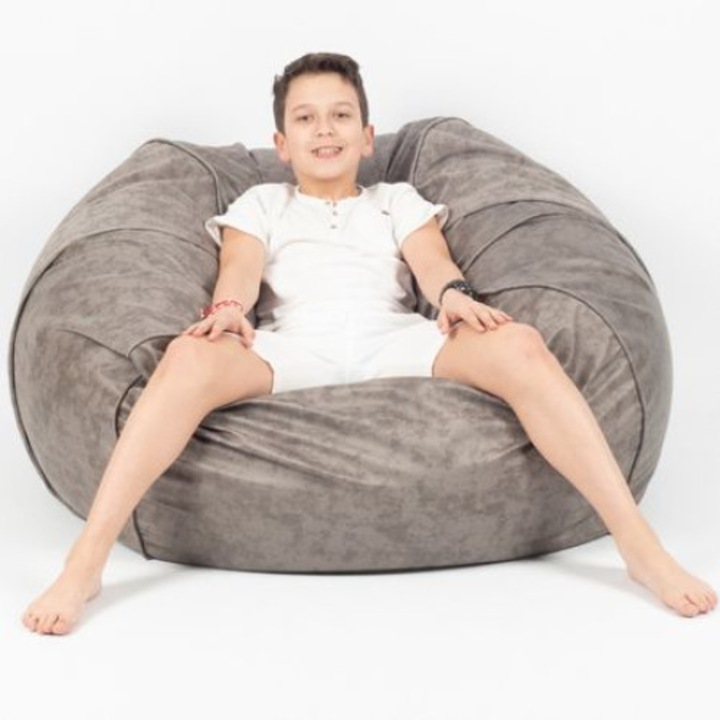 Topcho Fatbag, Bútor luxus szövet, sötét bézs, kivehető tasak (FBL-DARKBEIGE)