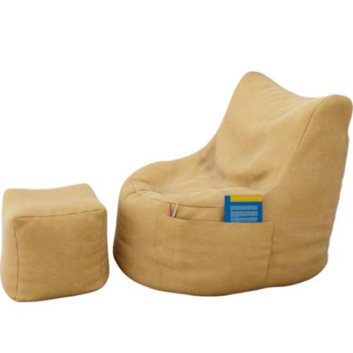 Topcho fotel puff, bútor szövet, vanília (FTMD-AL40)