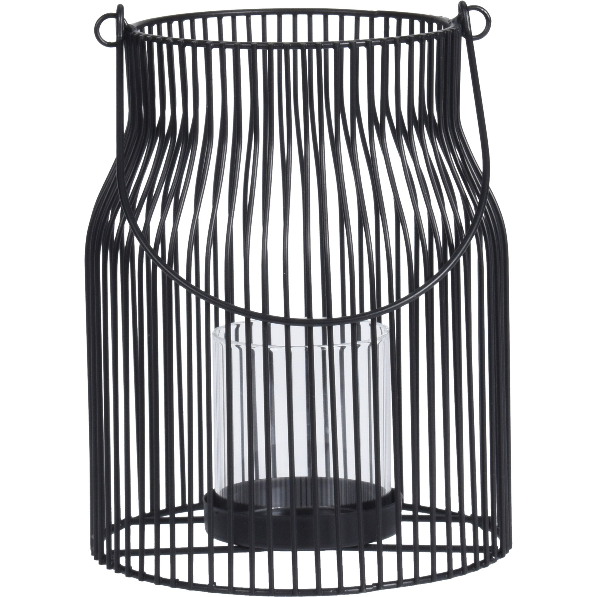 Felinar metalic negru, 16x20 cm