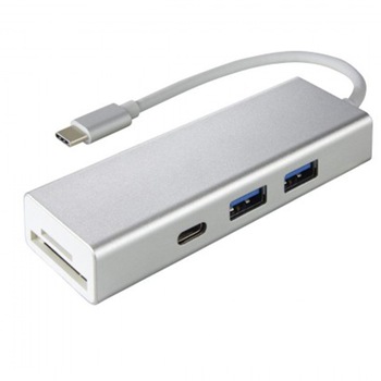 Hub Hama USB 3.1 Type-C 5-in-1, 2 x USB-A, USB-C, SD/microSD Card Reader Hub Hama USB 3.1 Type-C 5-in-1, 2 x USB-A, USB-C, SD/microSD Card Reader