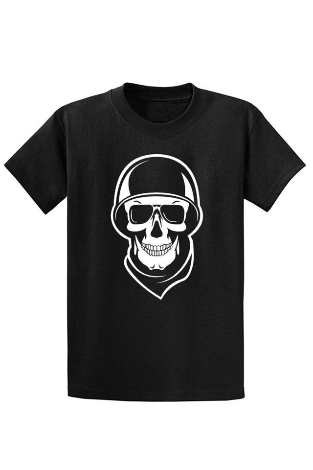 Tricou moto Bikers Chopper Skull, negru, Negru