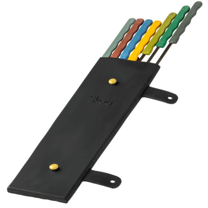 Skoo nyárs, fém, szilikon fogantyúkkal, szilikon tárolózacskóval, 36x10x1,5 cm, 7 darabos szett