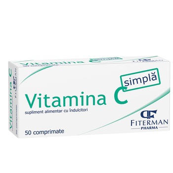 Vitamina C simpla 180 mg, 50 comprimate, Fiterman Pharma Vitamina C simpla 180 mg, 50 comprimate, Fiterman Pharma