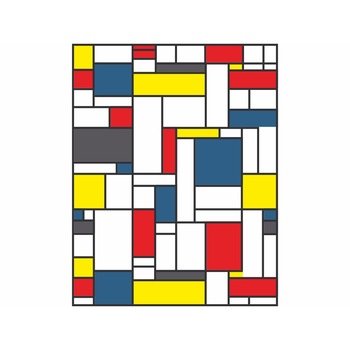 Folie geam autoadeziva Mondrian, Folina, model geometric multicolor, rola de 100x100 cm Folie geam autoadeziva Mondrian, Folina, model geometric multicolor, rola de 100x100 cm