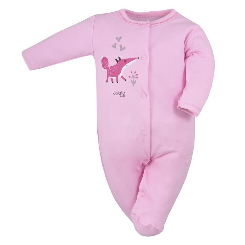 Salopeta cu maneca lunga pentru fete, Koala, Happy Baby 07-491R, Roz 68 cm