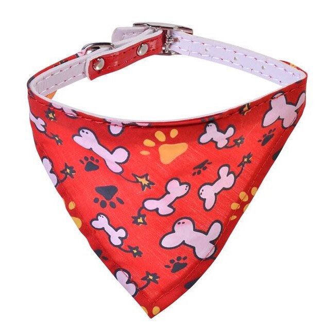 Zgarda cu guler pentru caini, Felis, Cu model, Bumbac, 30x1 cm, Rosu