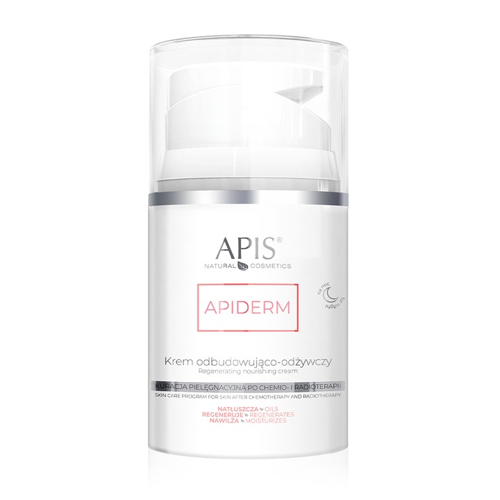 Crema reparatoare de noapte Apiderm dupa chimioterapie si radioterapie, 50 ml