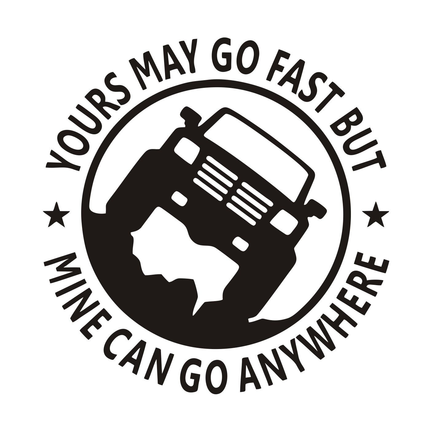 Sticker auto, off road, negru, Mine Can Go Anywhere