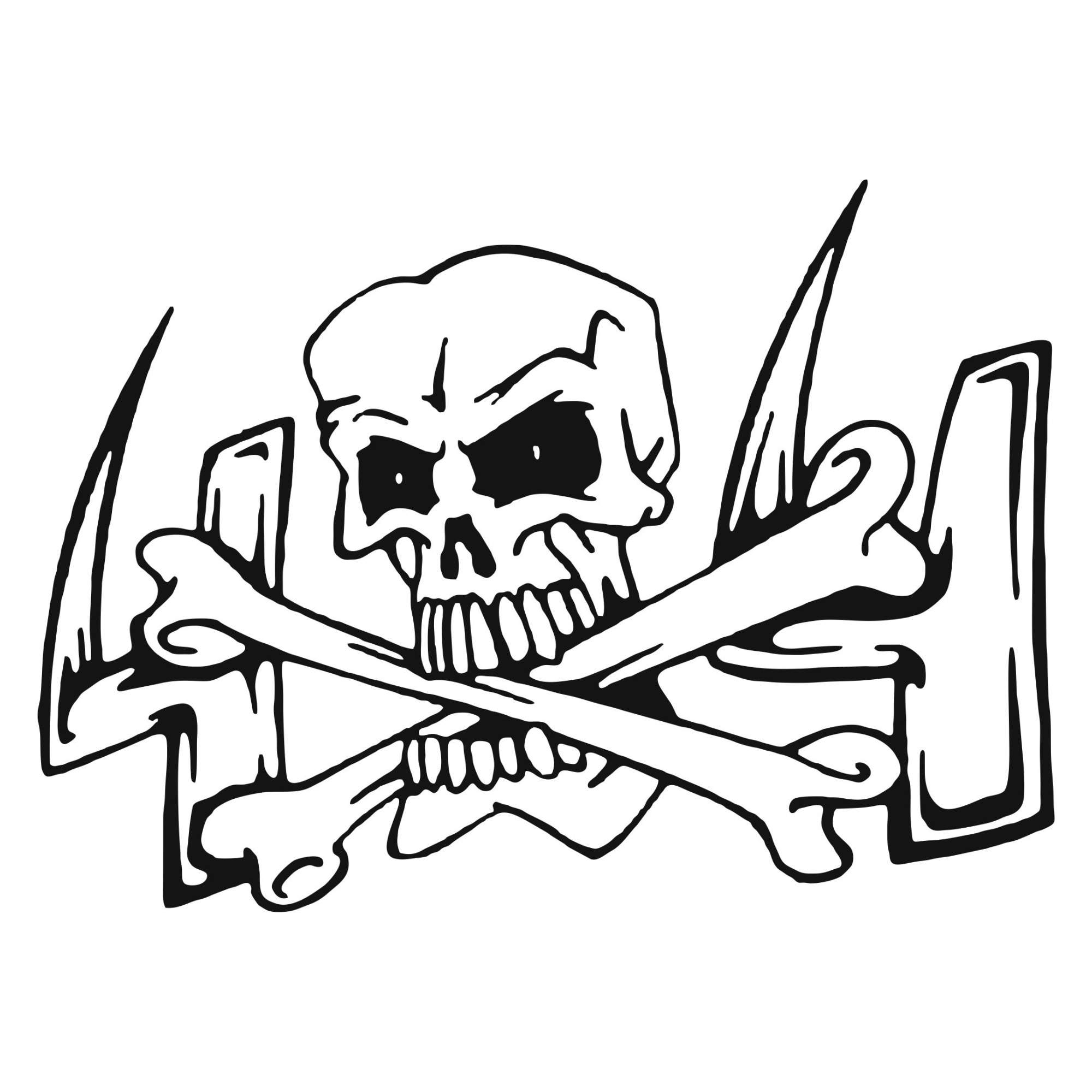 Sticker auto, negru, off road, 4X4 Skull