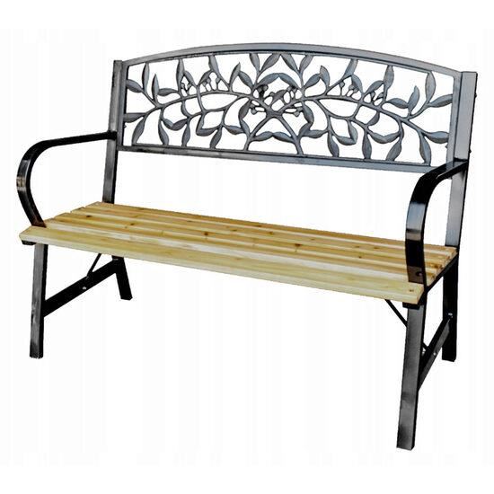 Banca de gradina, metal si lemn, 120x56x85 cm, Sorina