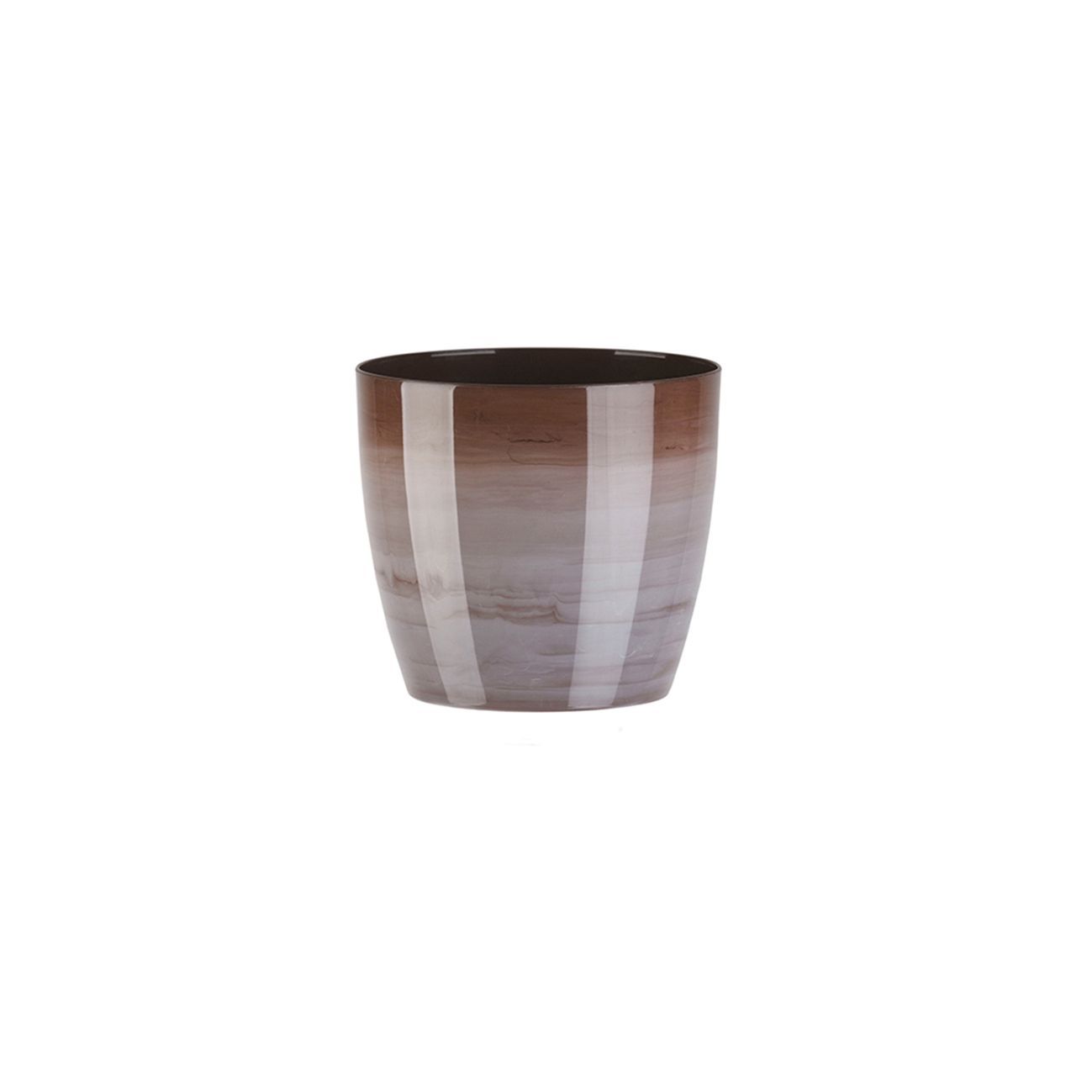 Ghiveci Aga Marmur diametru 16 cm, maro marmorat