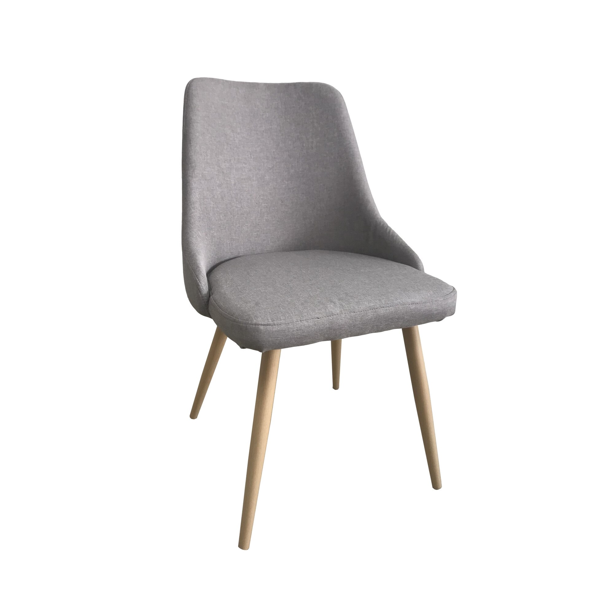 Scaun dining ROSS, textil, picioare metalice, gri