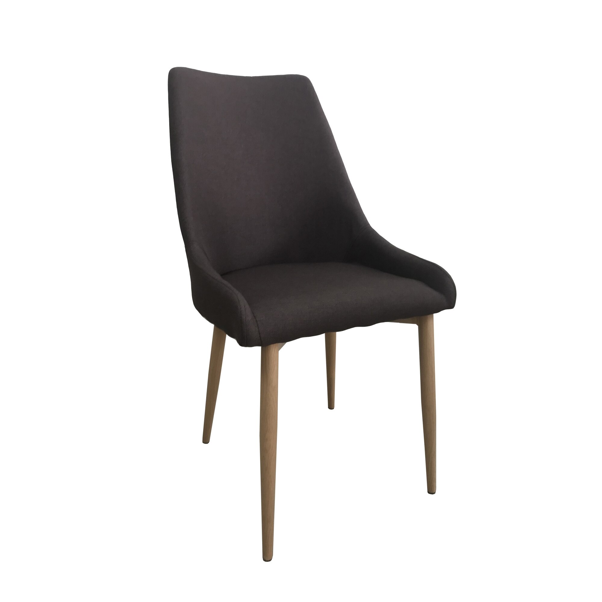 Scaun dining OTTELO, textil, picioare metalice, Brun