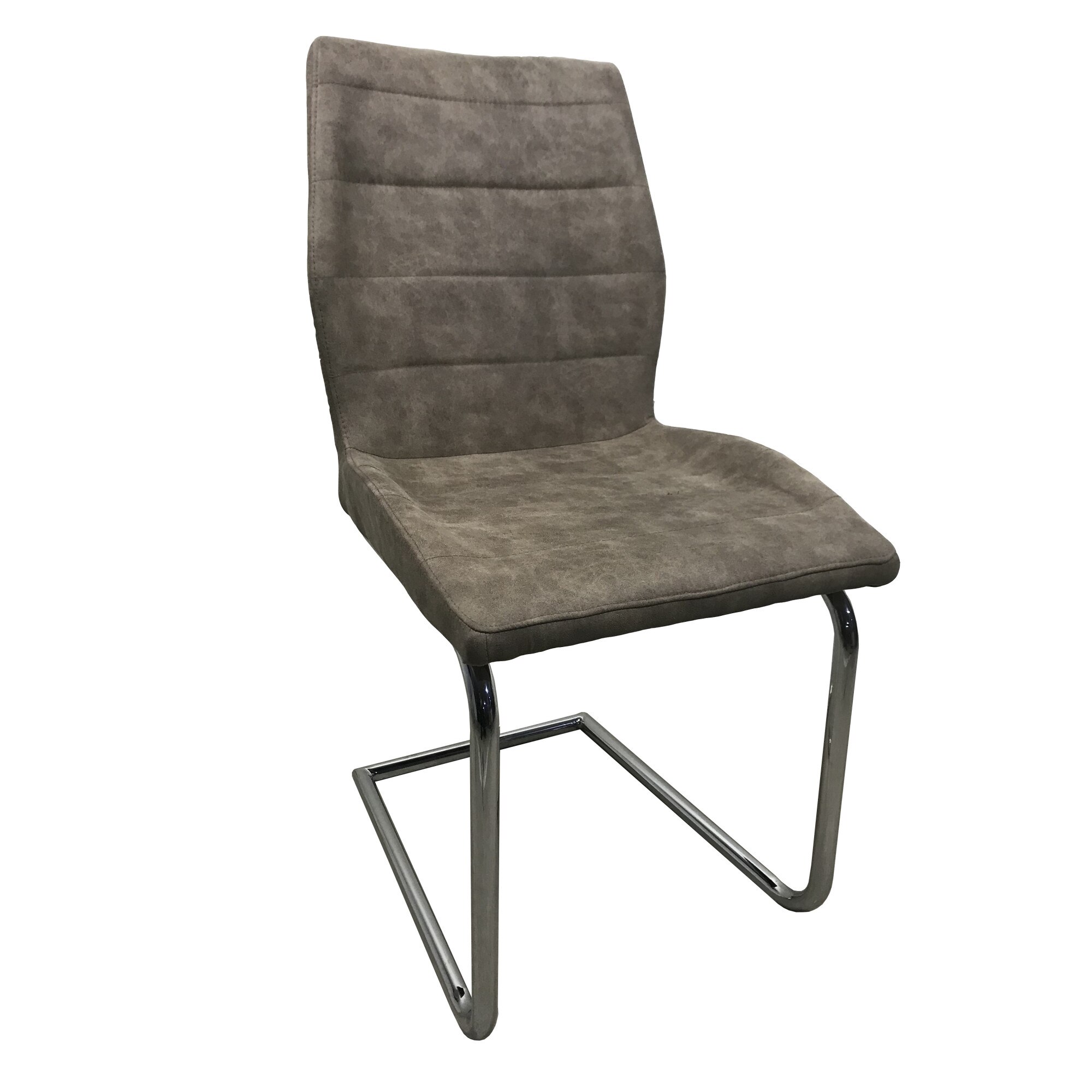 Scaun dining WILTON, textil, cadru metalic, gri