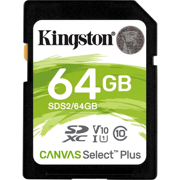 Kingston SDXC Canvas Select Plus Memóriakártya, 100R, 64GB, Class 10, UHS-I, V10