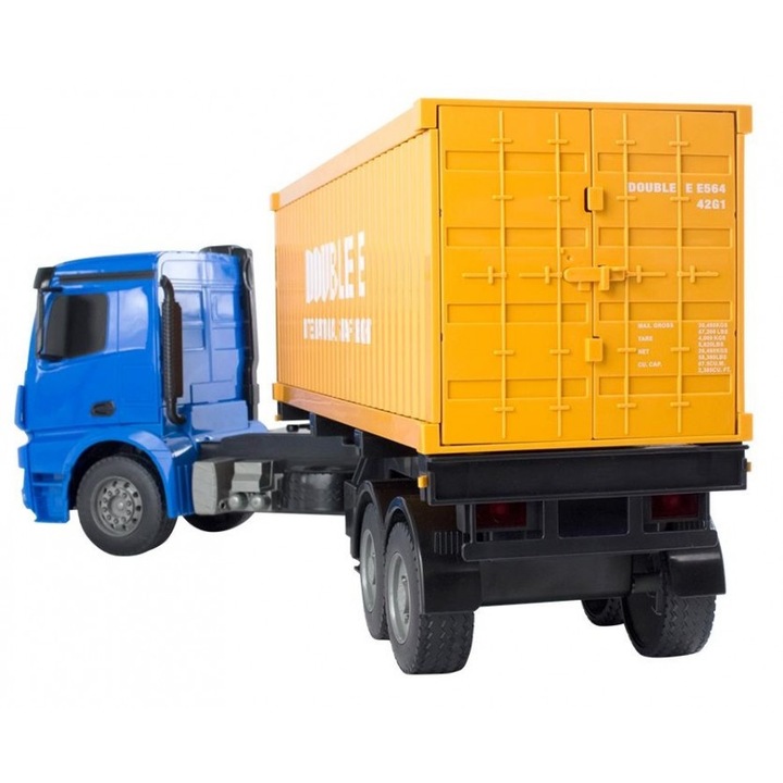 Камион с дистанционно управление Double Eagle Mercedes Arocs, 1:20, Контейнер, Синьо / Жълто