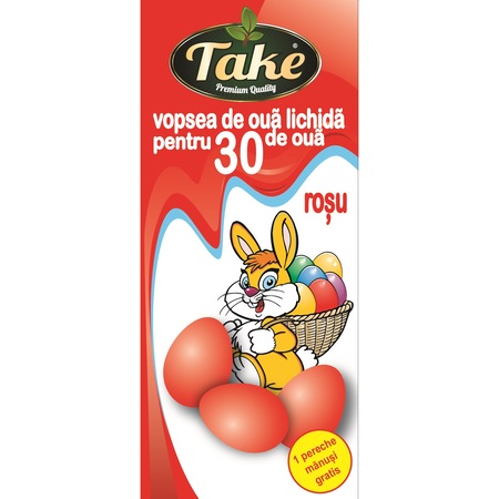 Vopsea de oua rosu lichida pentru 30 oua