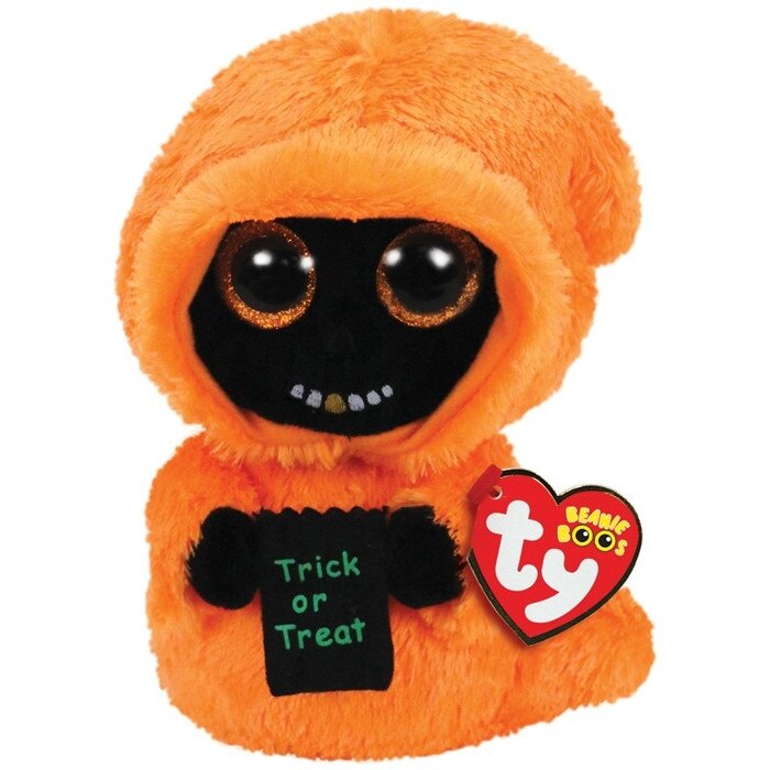 Jucarie plus 15 cm Beanie Boos GRINNER - orange ghoul TY