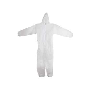 Combinezon protectie cu gluga si fermoar, material netesut, unica folosinta, marimea XL, 30 gsm, Silverline Combinezon protectie cu gluga si fermoar, material netesut, unica folosinta, marimea XL, 30 gsm, Silverline