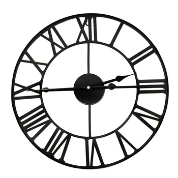 Ceas de perete Stil vintage, Metal, 40 cm, Negru Ceas de perete Stil vintage, Metal, 40 cm, Negru