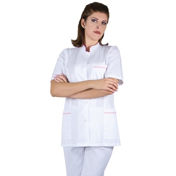 Tunica medical dama, PRIMA, alb cu roz, marimea XL Tunica medical dama, PRIMA, alb cu roz, marimea XL