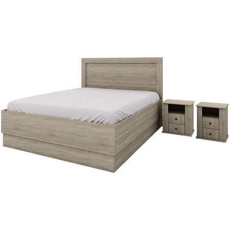 Pat Irim Roma, 160x200 (164x206x121 cm), 2 noptiere, Sonoma