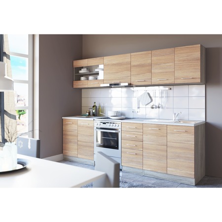 Set Bucatarie Irim Ritz 260x47x139 cm, culoare Stejar