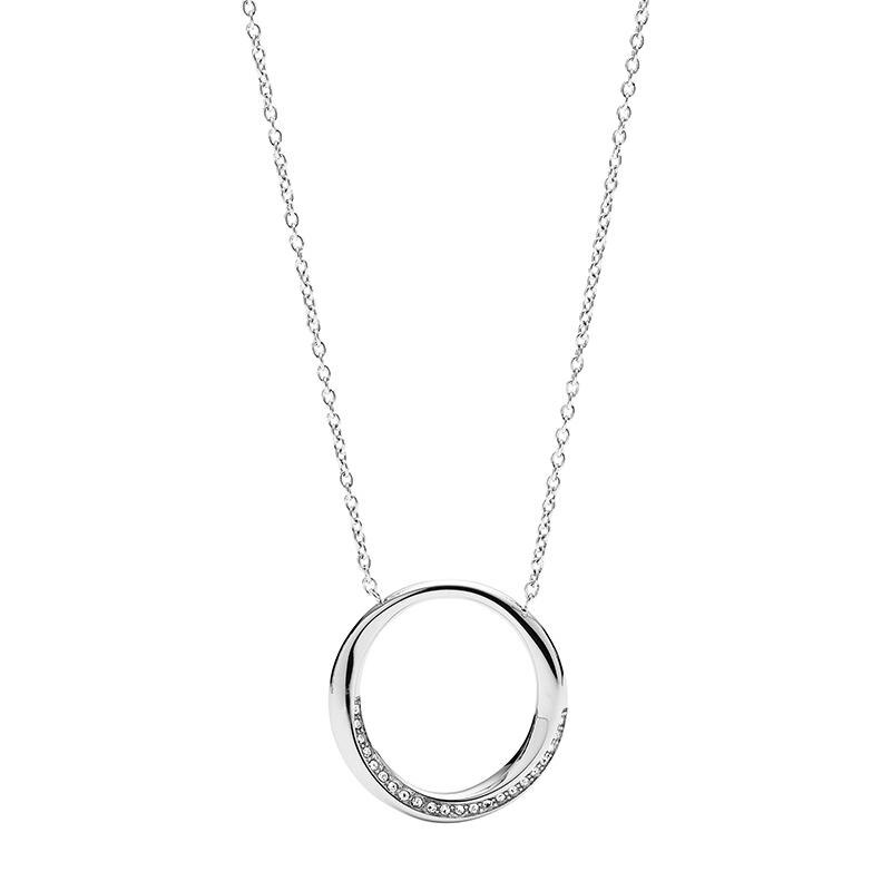 Colier Fossil Classic JF03018040, Argintiu