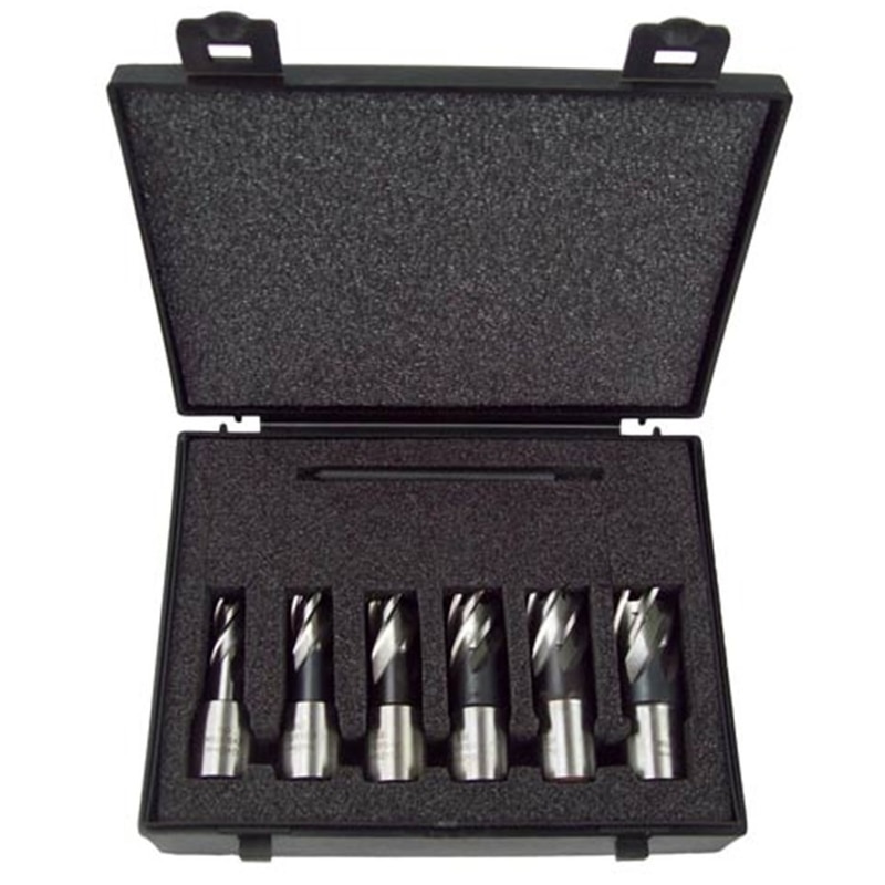 Set 6 carote pentru masina de gaurit cu fixare magnetica Evolution EVOCUTTERKIT, Ø12,14,16,18,20,22 mm, si ax de centrare