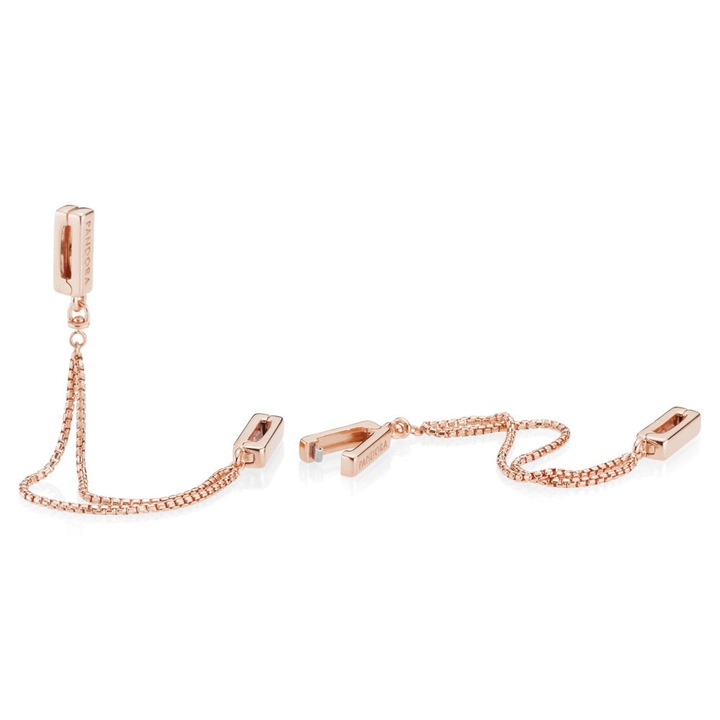 Lant de siguranta plutitor , Pandora , argint 925 , Rose