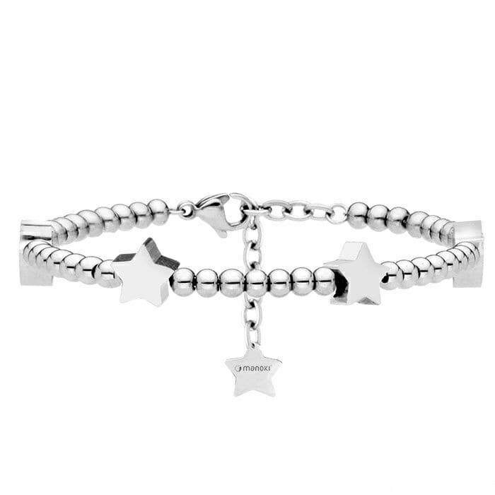 Bratara Manoki BA631, dama, inox, argintie, lungime 19,5 cm, reglabila