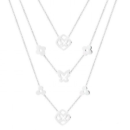 Colier Manoki WA345, dama, inox, argintiu, lungime 43cm