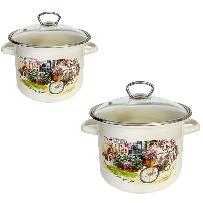 Set 2 oale cu capac sticla RAKI STREETS OF PARIS 3L, 5,5L