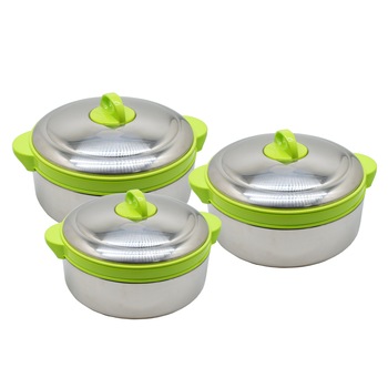 Set 3 caserole termoizolante D3148, culoare Verde, 26x26.5x23 cm + Caserola CADOU Set 3 caserole termoizolante D3148, culoare Verde, 26x26.5x23 cm + Caserola CADOU