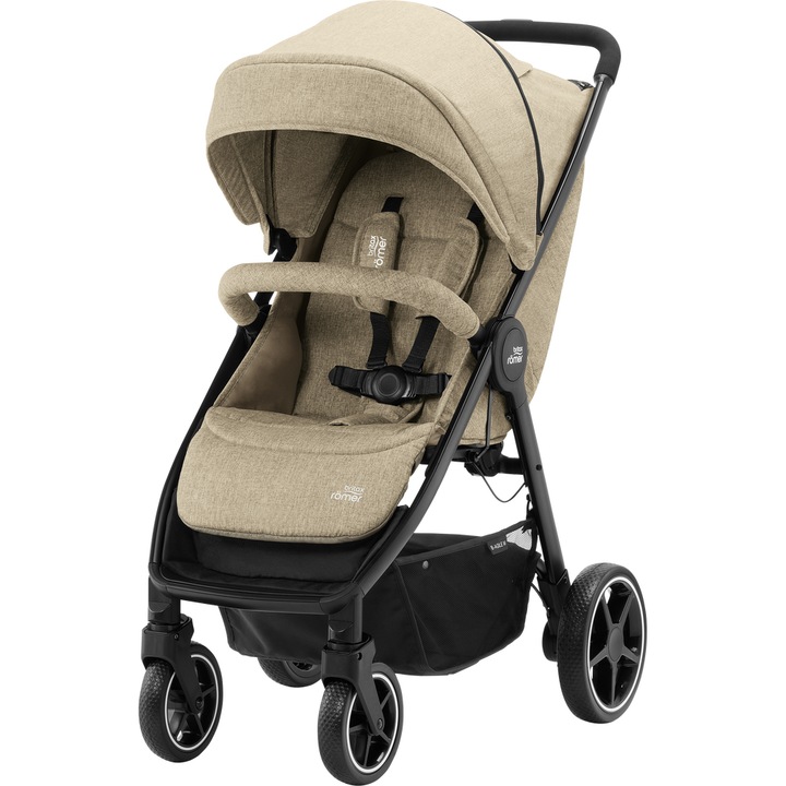 Carucior Britax Romer B-Agile M Linen Beige, recomandat copiilor intre 0 luni - 3 ani, Bej/Negru