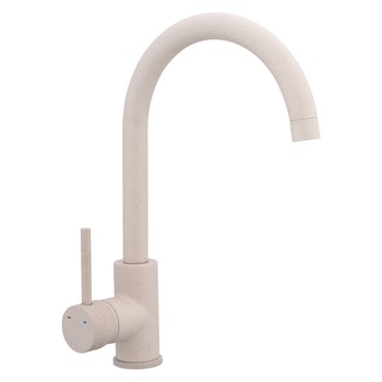 Baterie de bucatarie Cooke&Lewis Katiki, monocomanda, cartus ceramic 35 mm, corp alama, finisaj bej Baterie de bucatarie Cooke&Lewis Katiki, monocomanda, cartus ceramic 35 mm, corp alama, finisaj bej