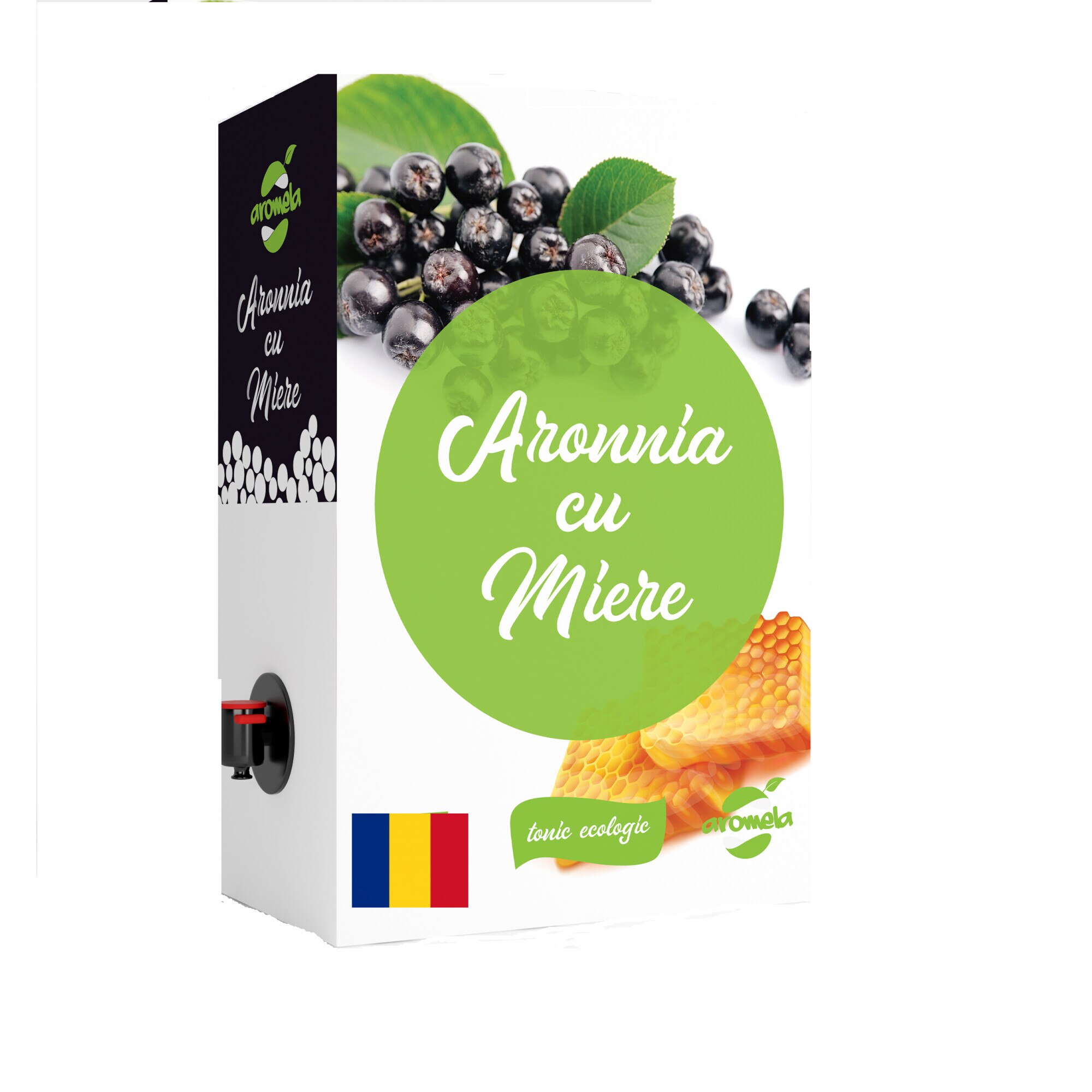 Tonic bio de aronia cu miere, Aromela, produs ecologic romanesc, BIB 2 l