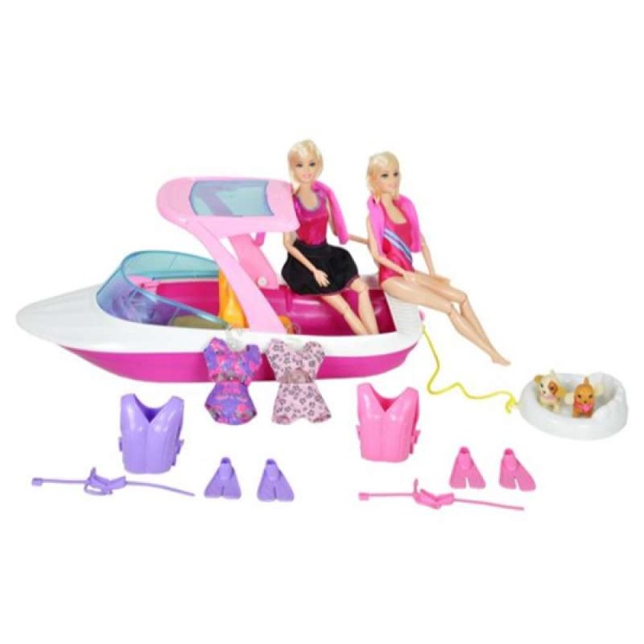 Комплект яхта за кукли с 2 броя кукли и аксесоари Betty, 44x15x20, Многоцветен