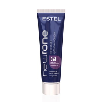 Masca nuantatoare pentru par cu keratina Haute Couture NEWTONE, 8/61 Blond deschis violet-cenusiu, 60 ml Masca nuantatoare pentru par cu keratina Haute Couture NEWTONE, 8/61 Blond deschis violet-cenusiu, 60 ml
