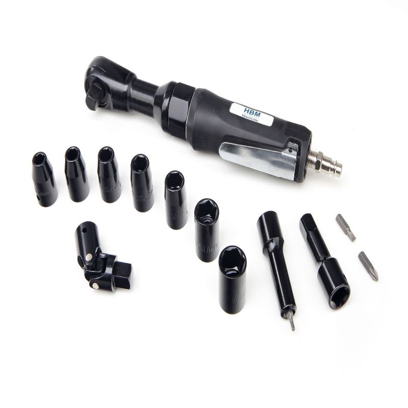 Set trusa clichet pneumatic, HBM, cu tubulare, 1/2, 17 piese